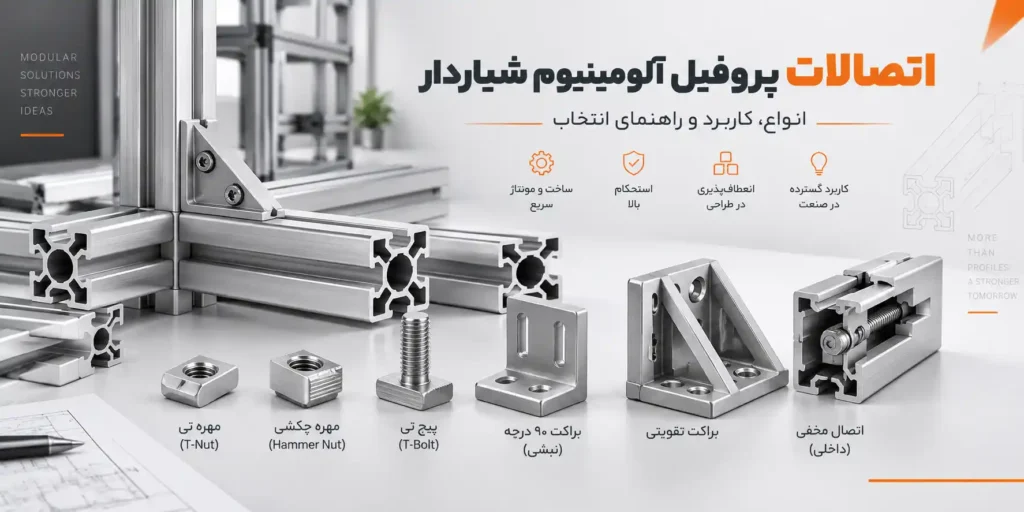 اتصالات پروفیل آلومینیوم شیاردار